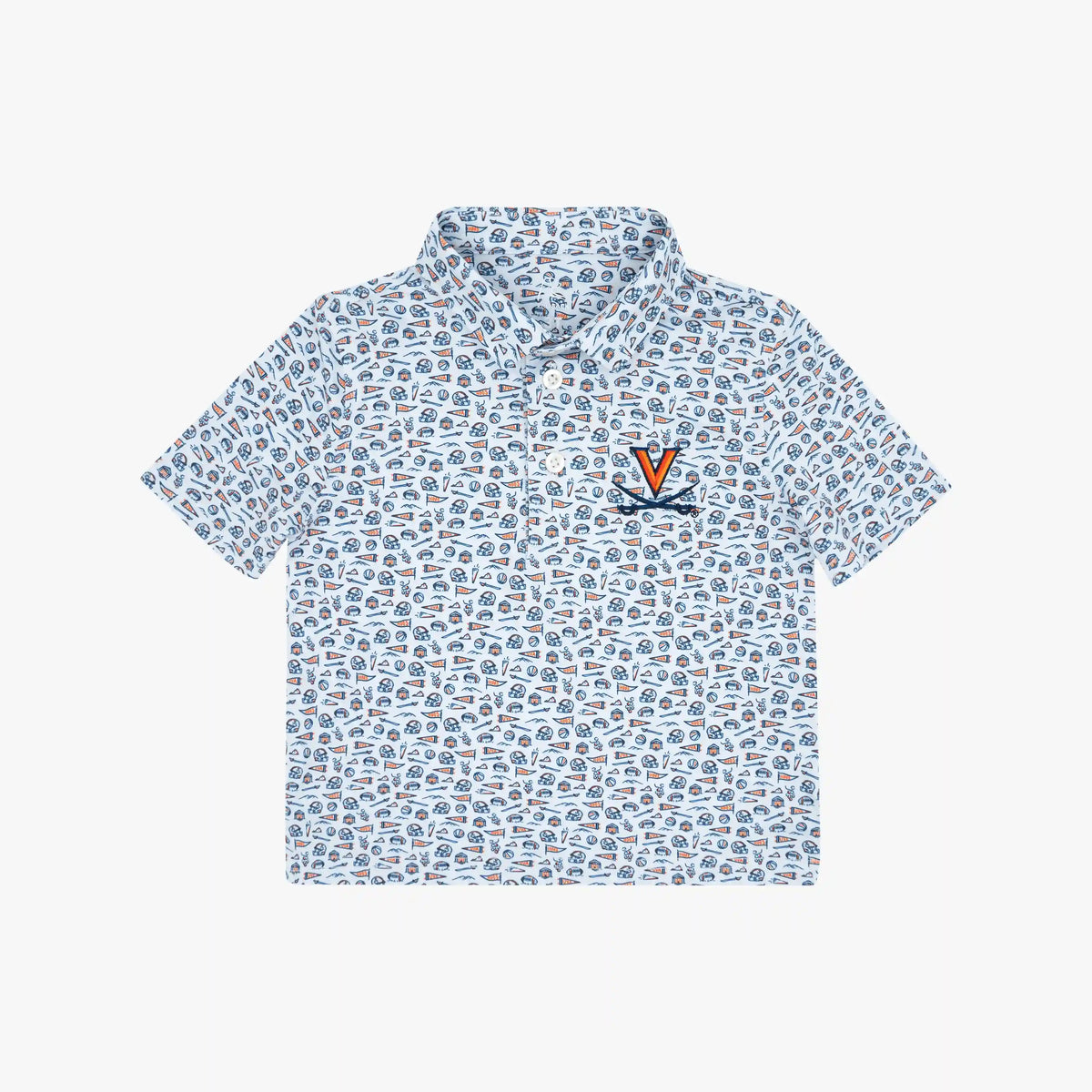 The Lil' UVA Gameday 2.0 | Collegiate Polo | The UVA Gameday 2.0 - White/Admiral Navy - 1