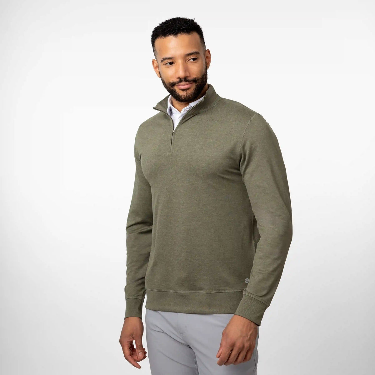 Pace Q-Zip Pullover | Heather - Moss Green/Moss Green