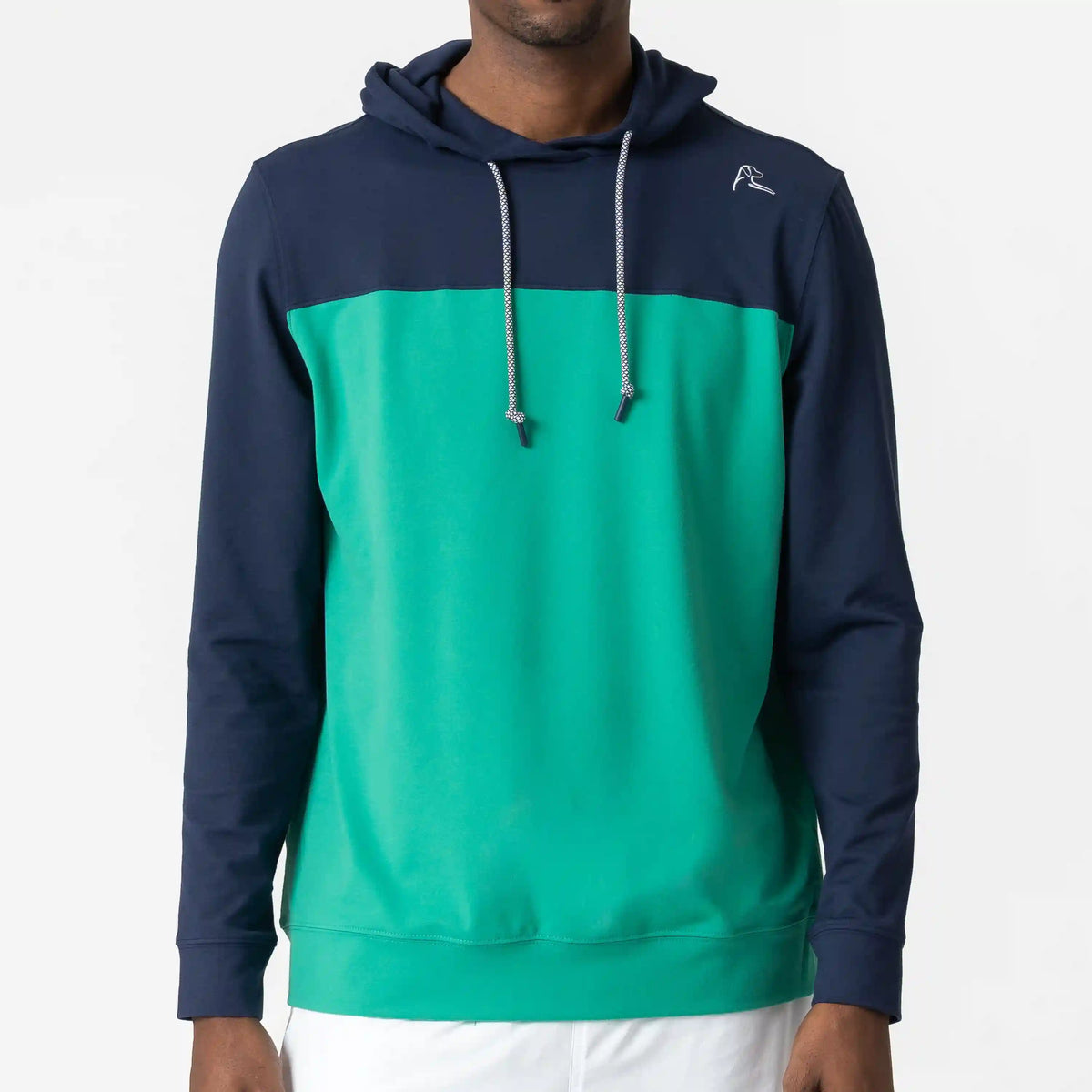 Hesi Performance Hoodie | Colorblock - Fleet Navy/Lily Pad Green