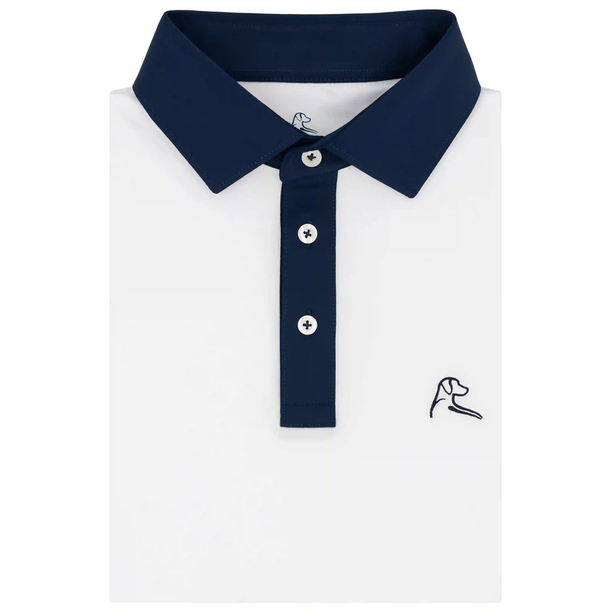 Solid - USA | Performance Polo | Solid - White/Fleet Navy - USA