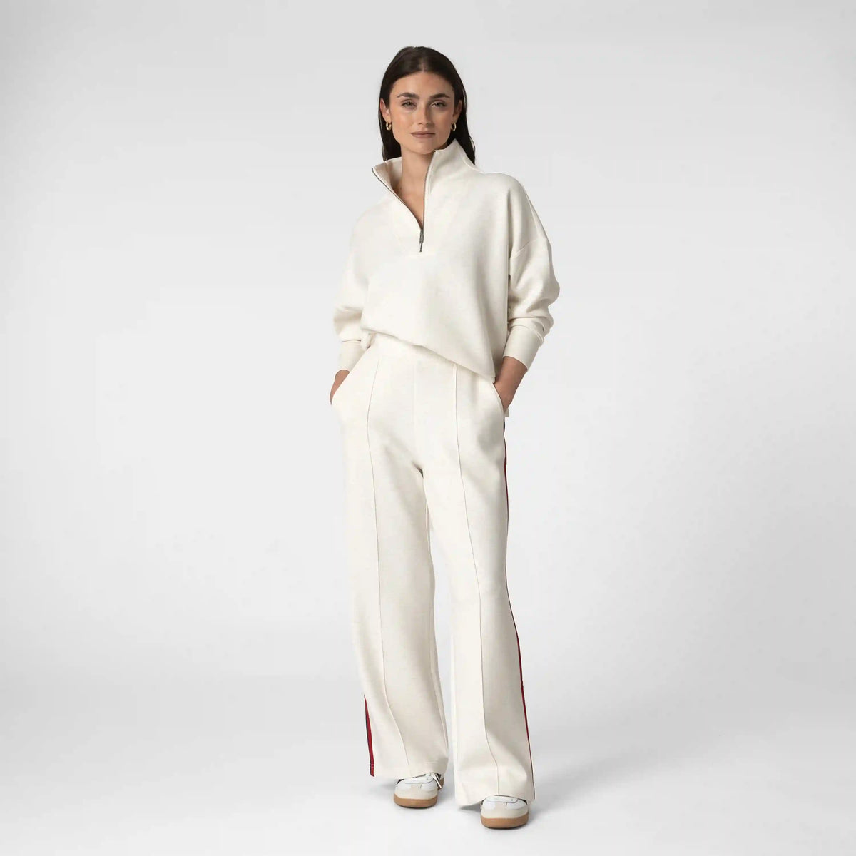 Aspire Half-Zip | Heather - Parchment White