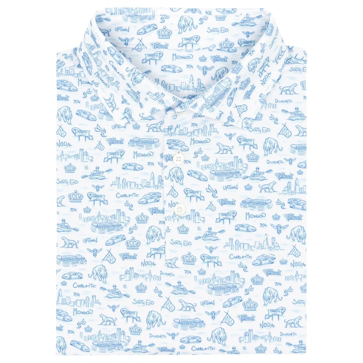 The Mint City | Performance Polo | The Mint City - Caicos Blue/White