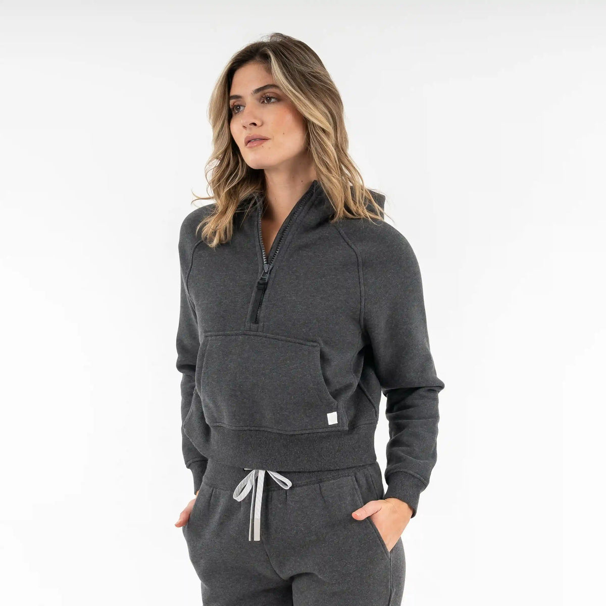 Clarity Half-Zip Hoodie | Heather - Midnight Black