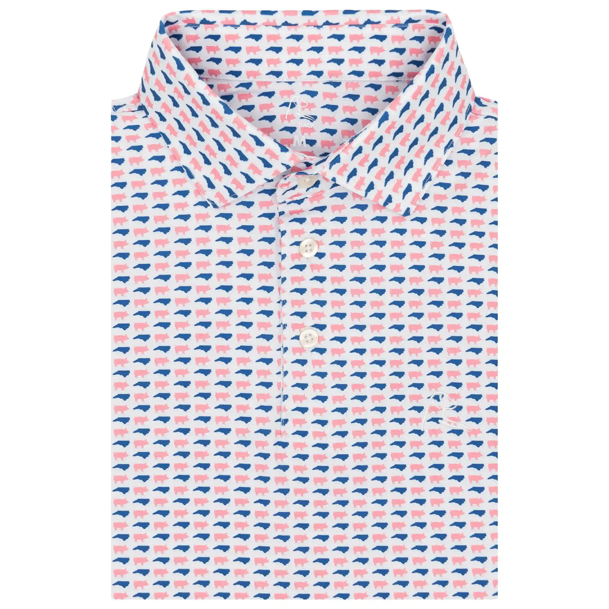 The North Carolina BBQ | Performance Polo | The North Carolina BBQ - White/Dogwood Pink - NC