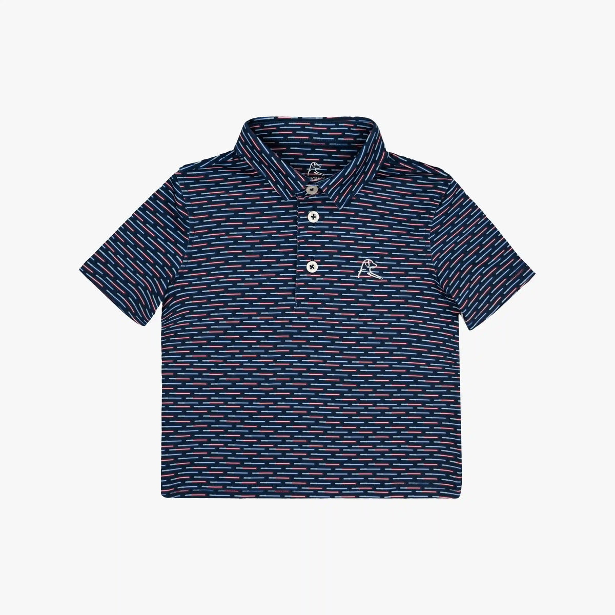 The Lil' Saber Stripe | Performance Polo | The Saber Stripe - Fleet Navy/Classic Red