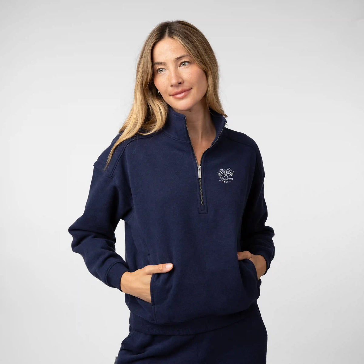 Serenity Half-Zip | Heather - Indigo Blue - RHBK NYC TENNIS 2