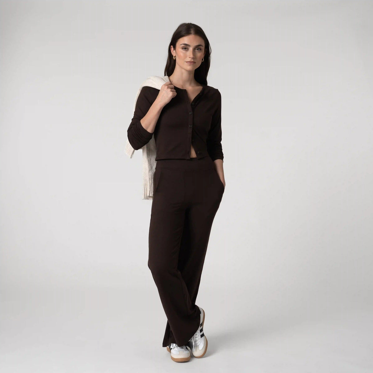 Tempo Wide-Leg Pant | Solid - Cocoa