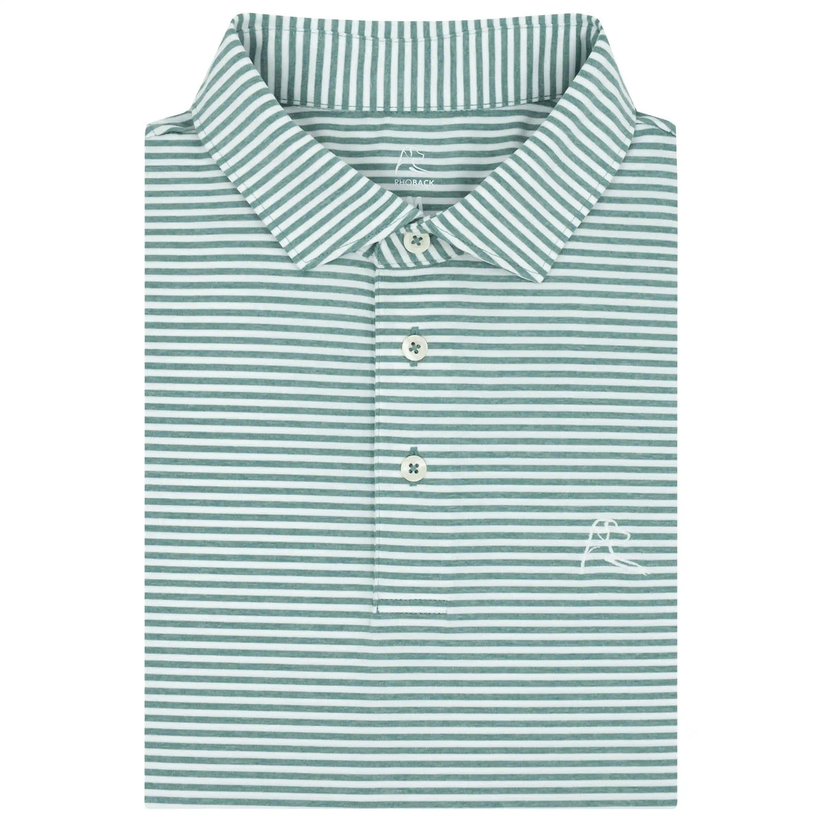 The Barts Heather Stripe | Performance Polo | The Barts Heather Stripe - Bullfrog Green/White