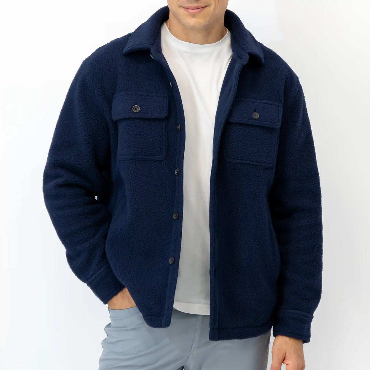 Summit Fleece Shirt Jacket | Solid - Fleet Navy