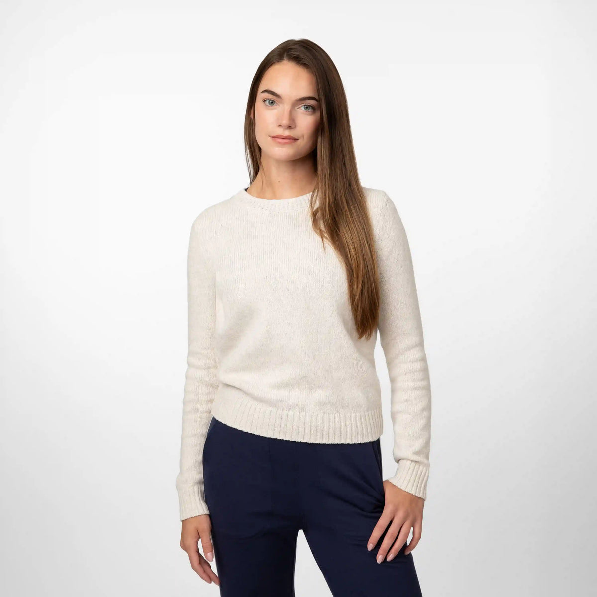 Ivy Crewneck Sweater | Solid - Parchment White