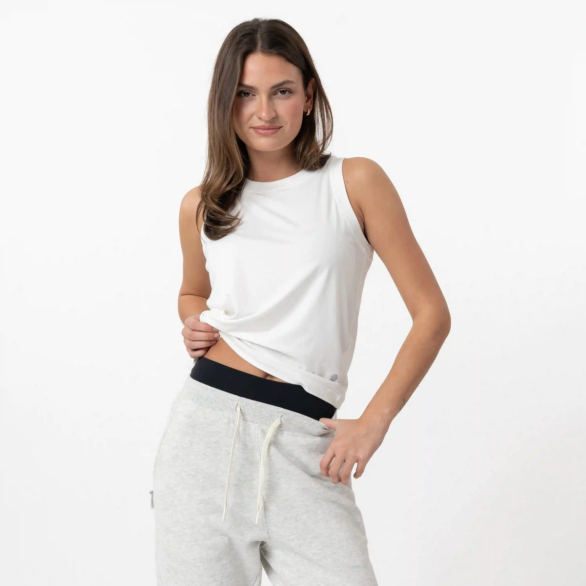 Drift Performance Crop Tank | Solid - White