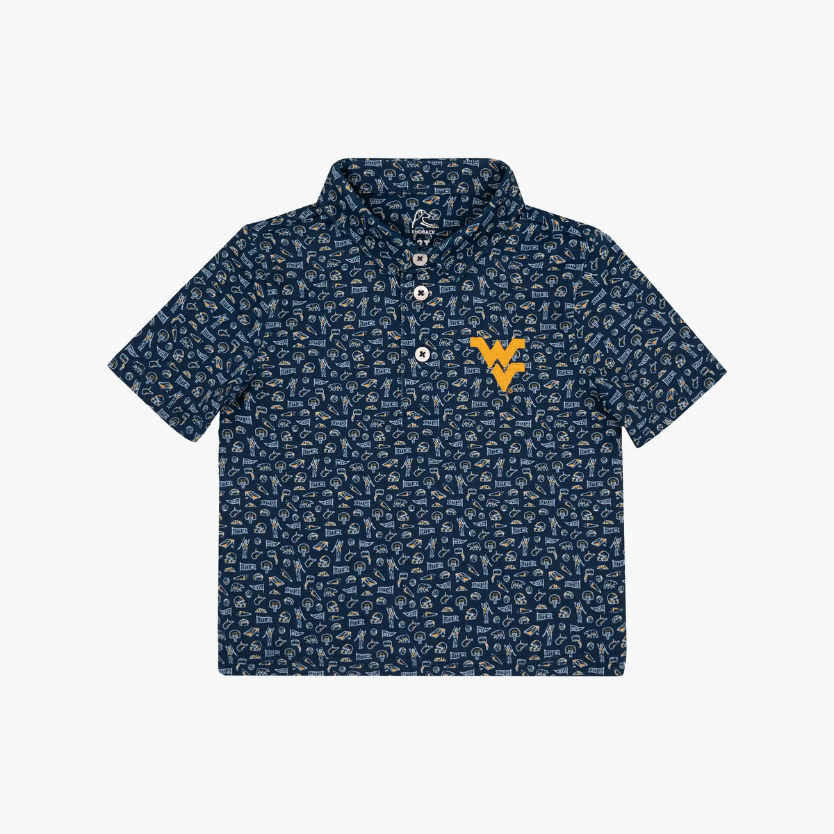 The Lil' West Virginia Gameday 2.0 | Collegiate Polo | The West Virginia Gameday 2.0 - Indigo Blue/White - 1