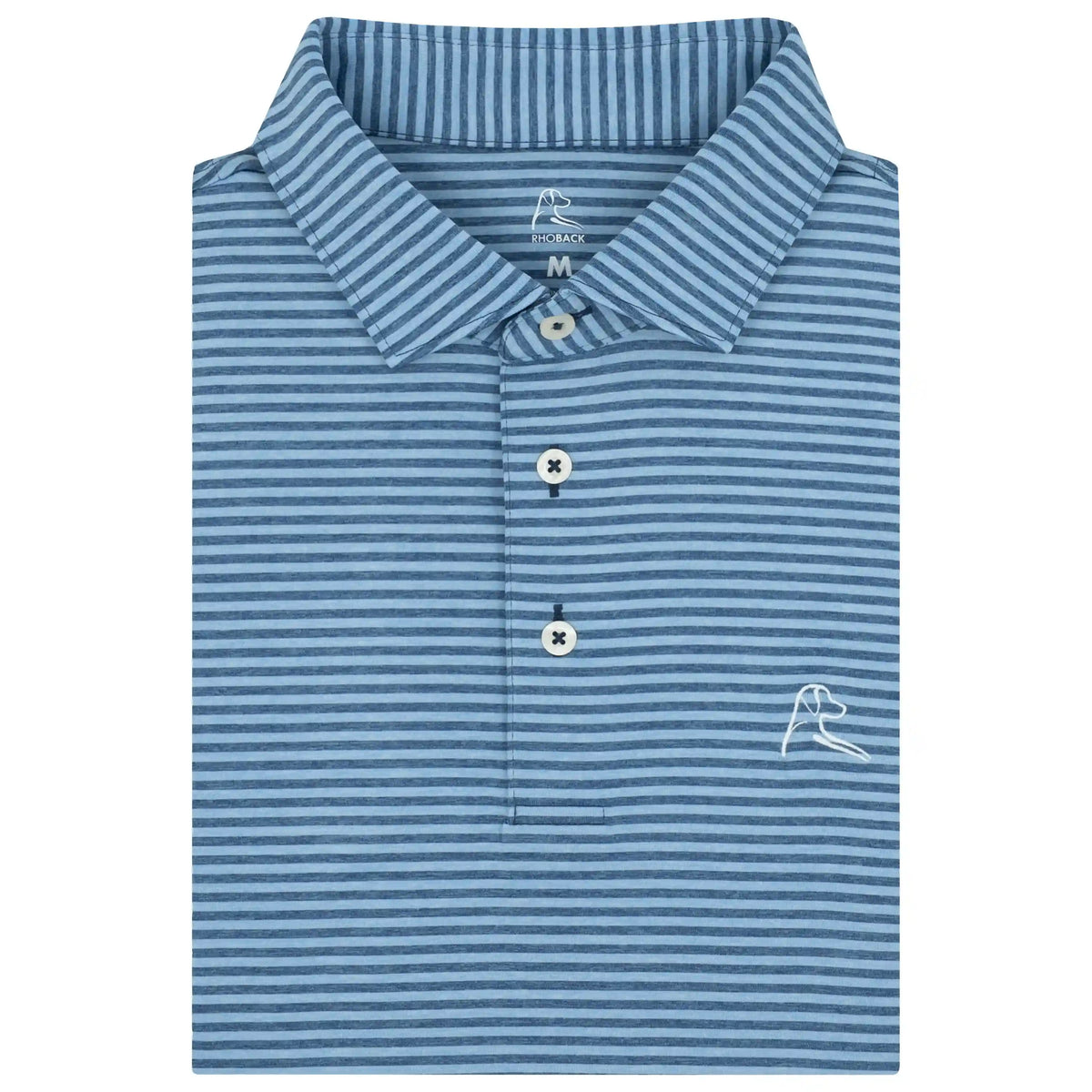 The Barts Heather Stripe | Performance Polo | The Barts Heather Stripe - Coastal Blue/Oxford Blue