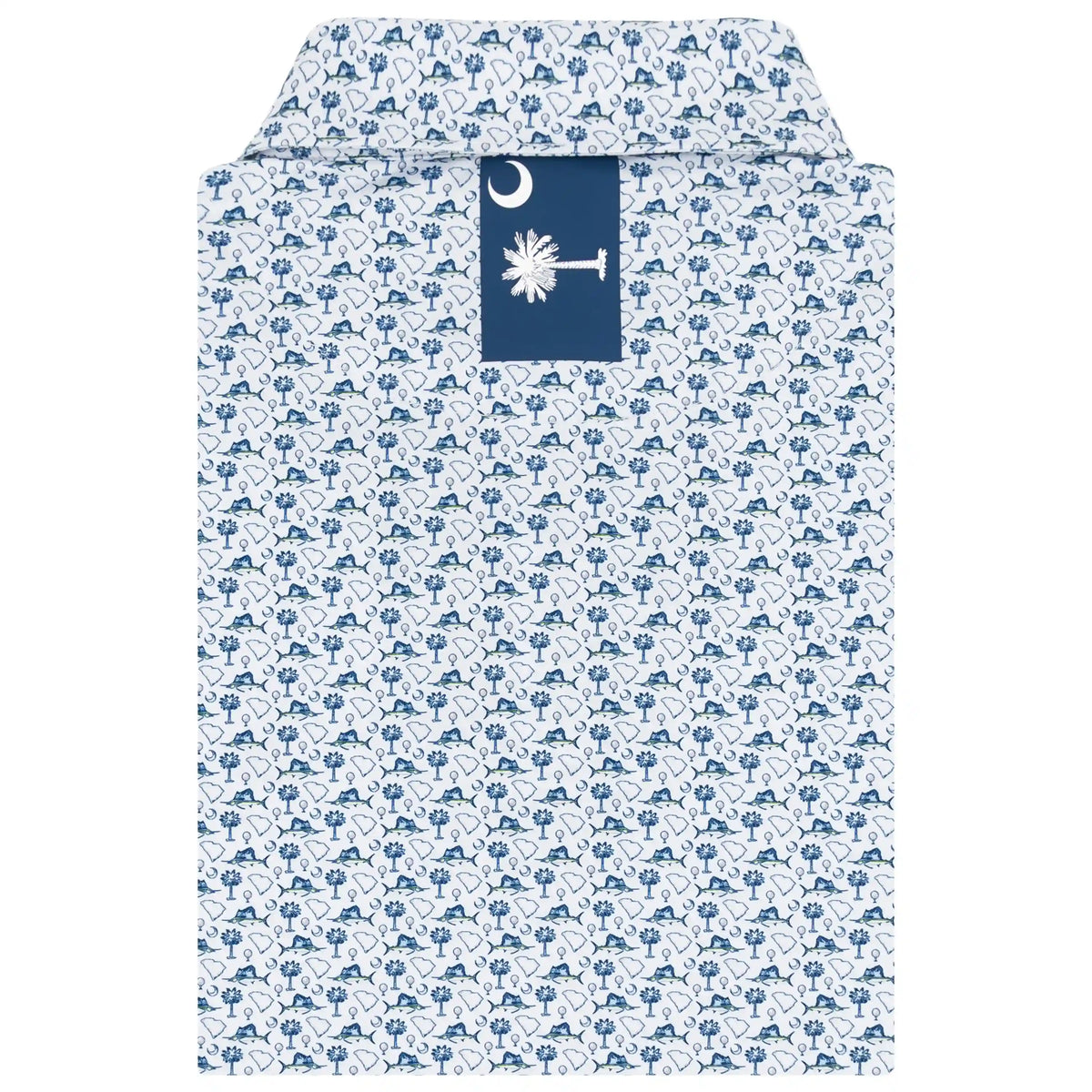 The Palmetto Catch | Performance Polo | The Palmetto Catch - White/Fleet Navy - SC