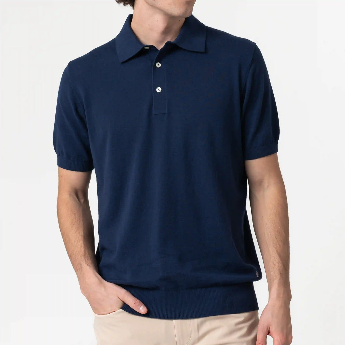 Harbor Stretch Sweater Polo | Solid - Fleet Navy