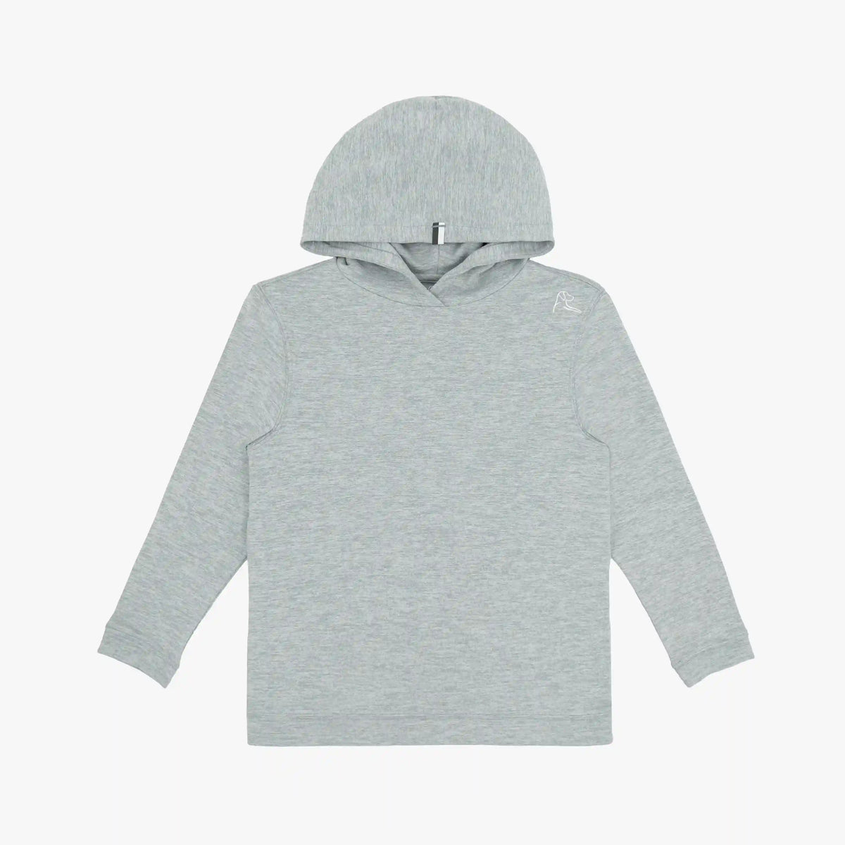 Youth Hesi Performance Hoodie | Heather - Stainless Steel/White