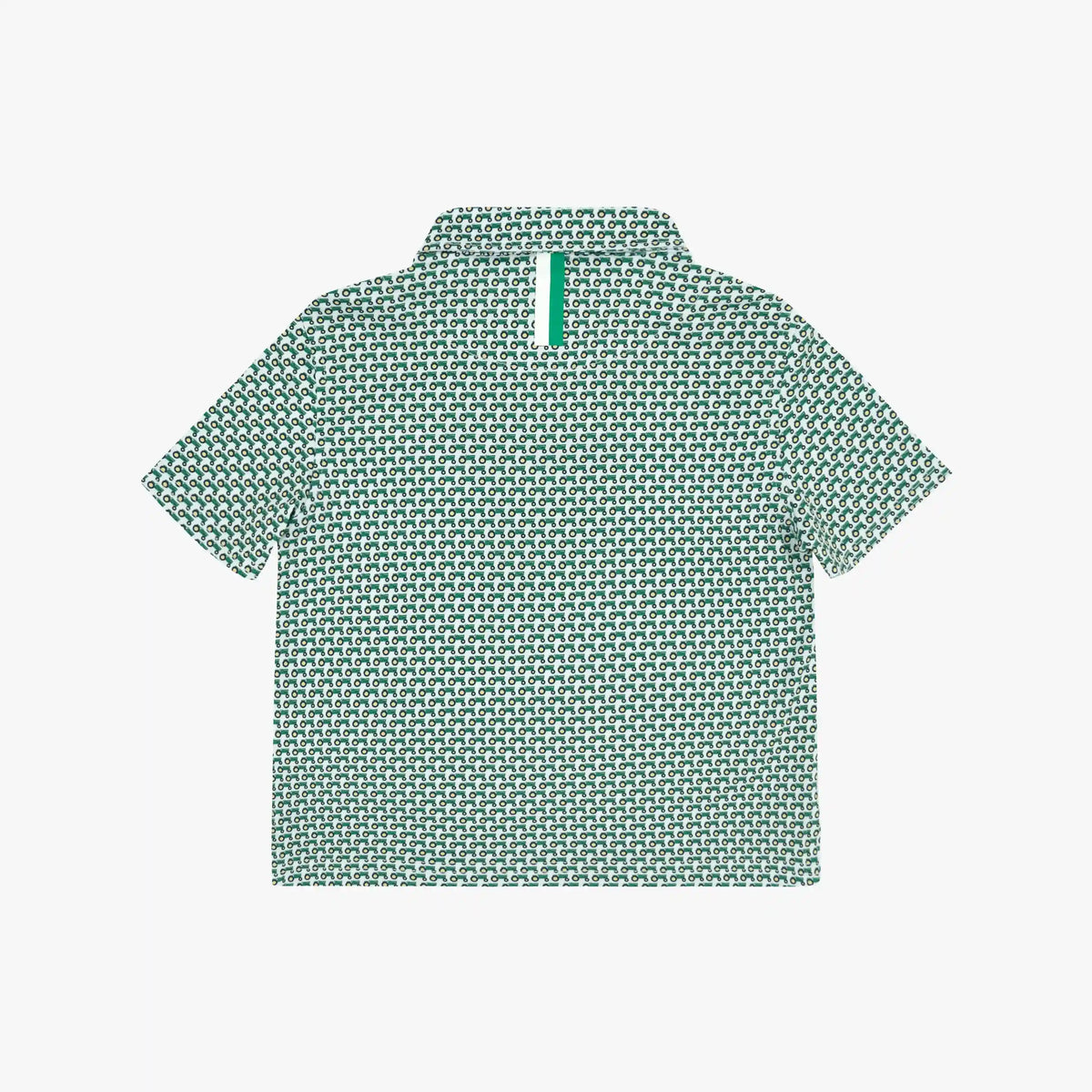 The Lil' Tractor | Performance Polo | The Tractor - White/Kelly Green