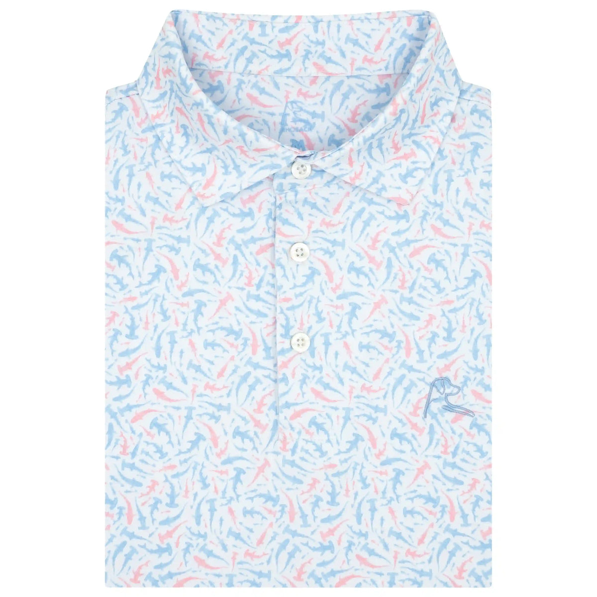 The Chum | Performance Polo | The Chum - White/Baby Blue
