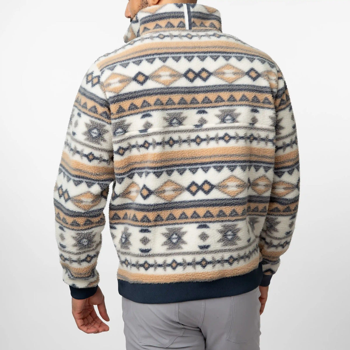 Summit Fleece Pullover | The Whistler - Ivory/Stainless Steel