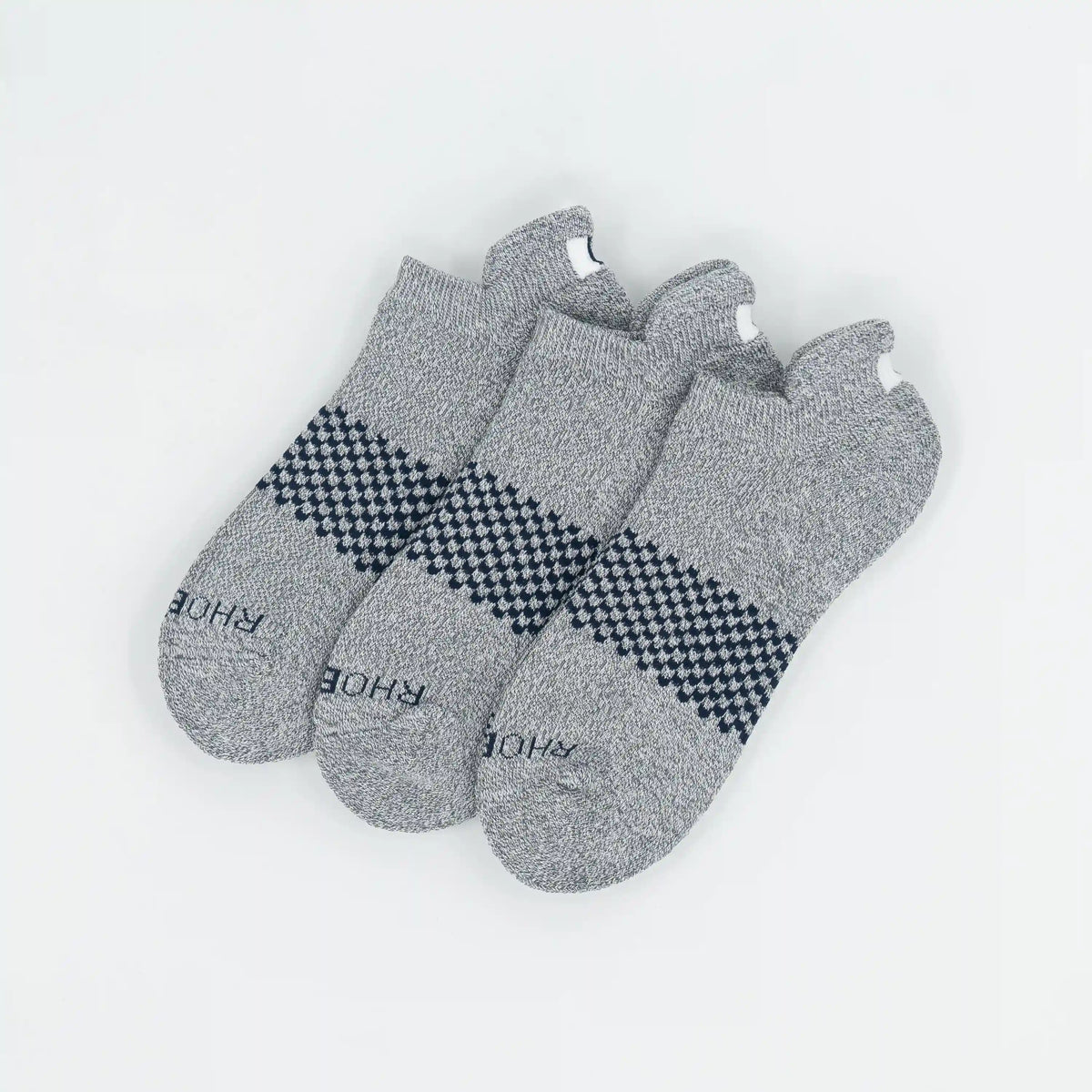 Stratus Performance Ankle Socks (3-Pack) | Heather - Charcoal Grey/White - Fleet Navy (3-Pack)
