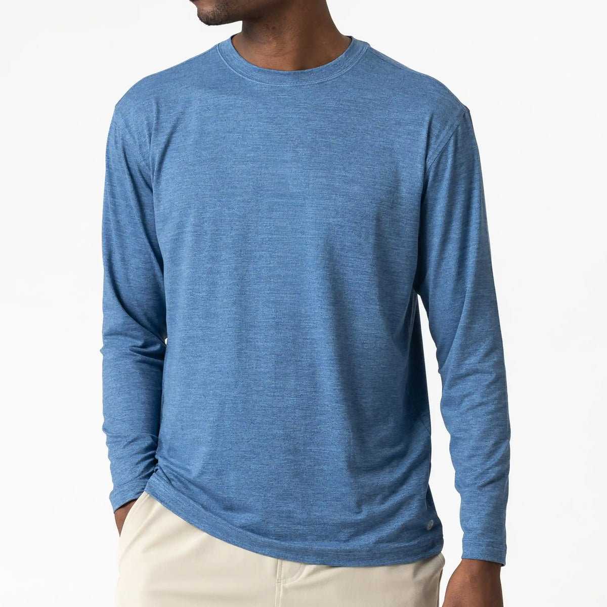 Tailwind Performance Long Sleeve Tee | Heather - Coastal Blue/Potomac Blue