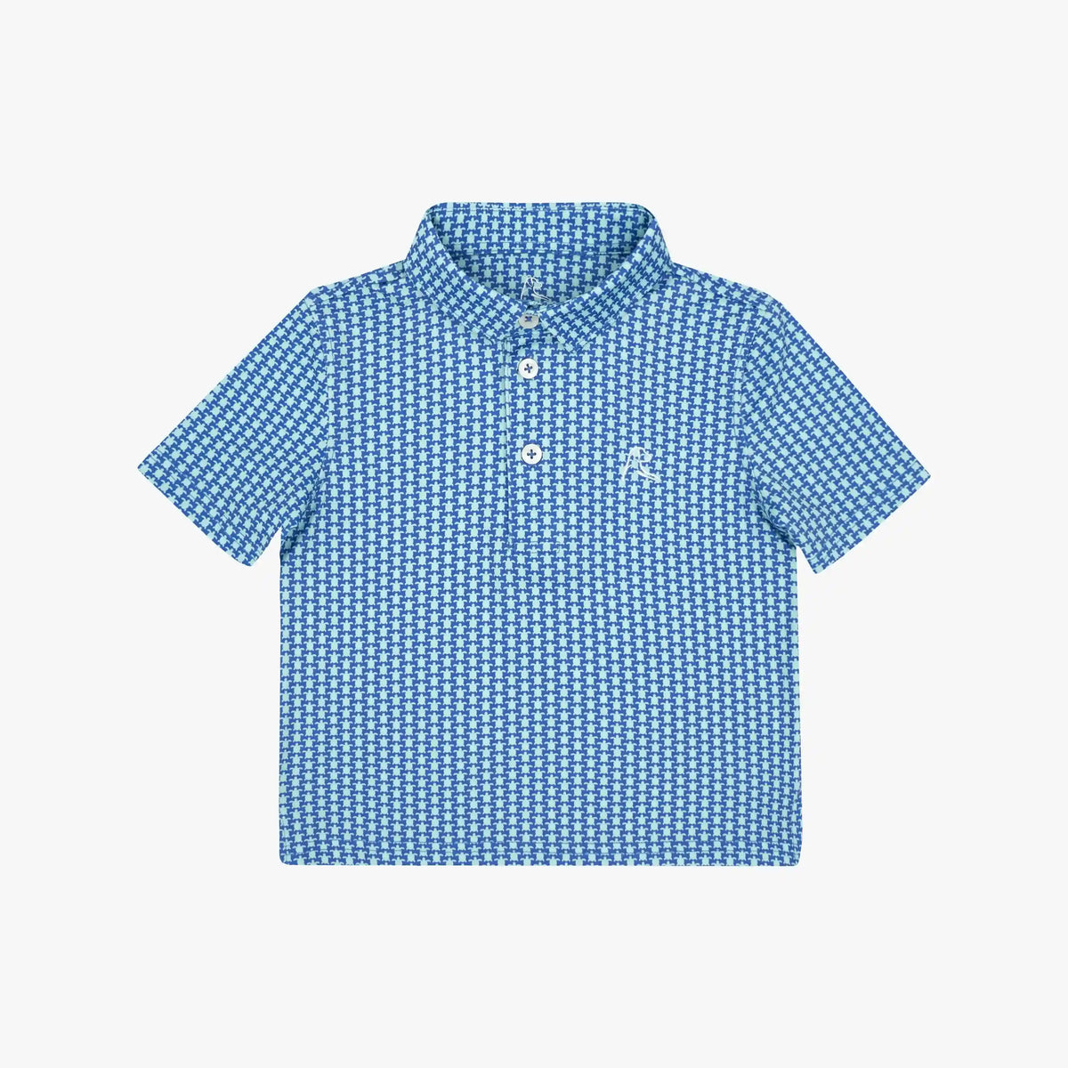 The Lil' Turtle Tile | Performance Polo | The Turtle Tile - Bunker Blue/Antigua Green