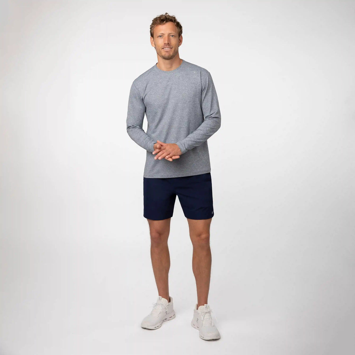 Blitz Tech Long Sleeve Tee 2.0 | Heather - Postgame Grey/White