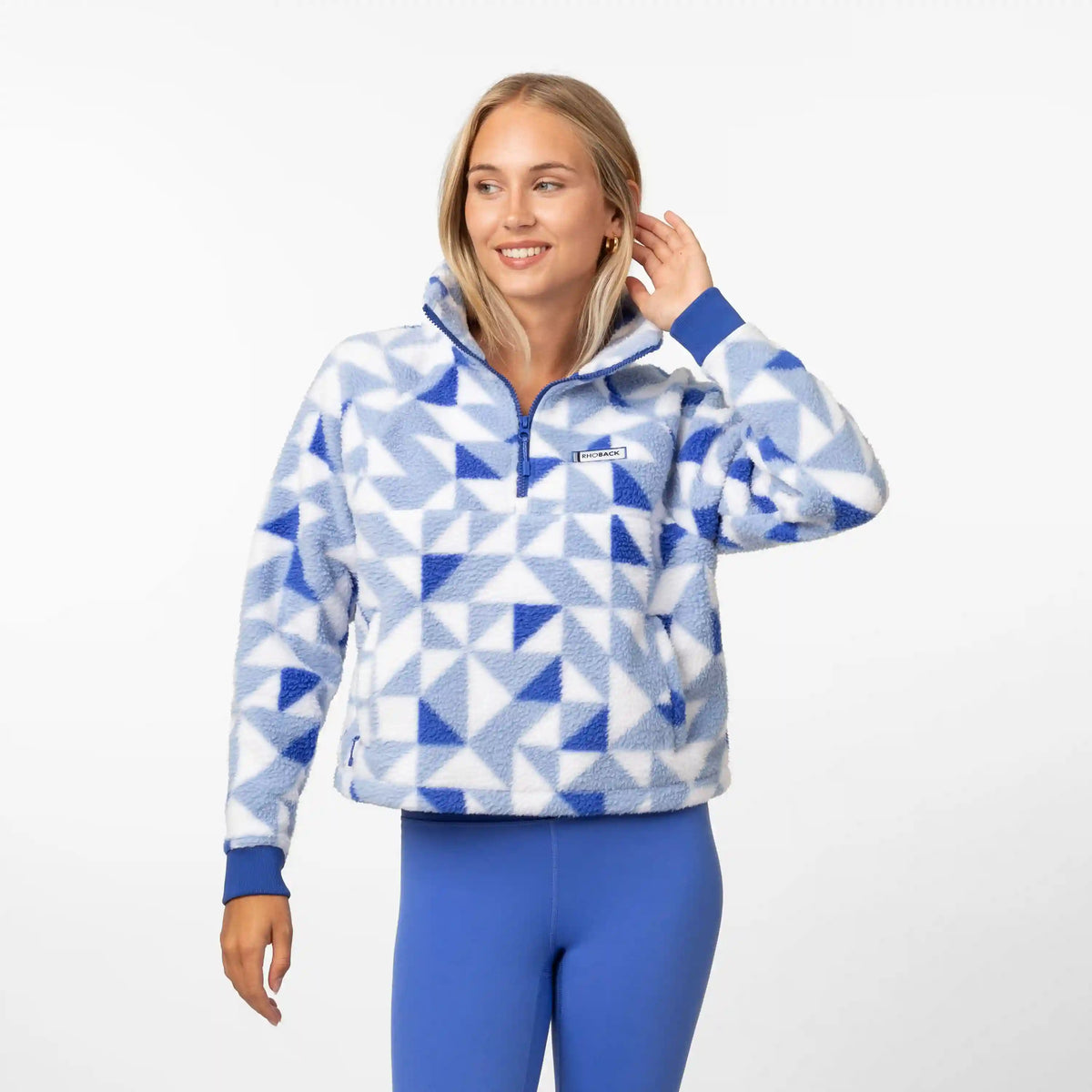 Rivanna Fleece Pullover | The Quartz - White/Oxford Blue