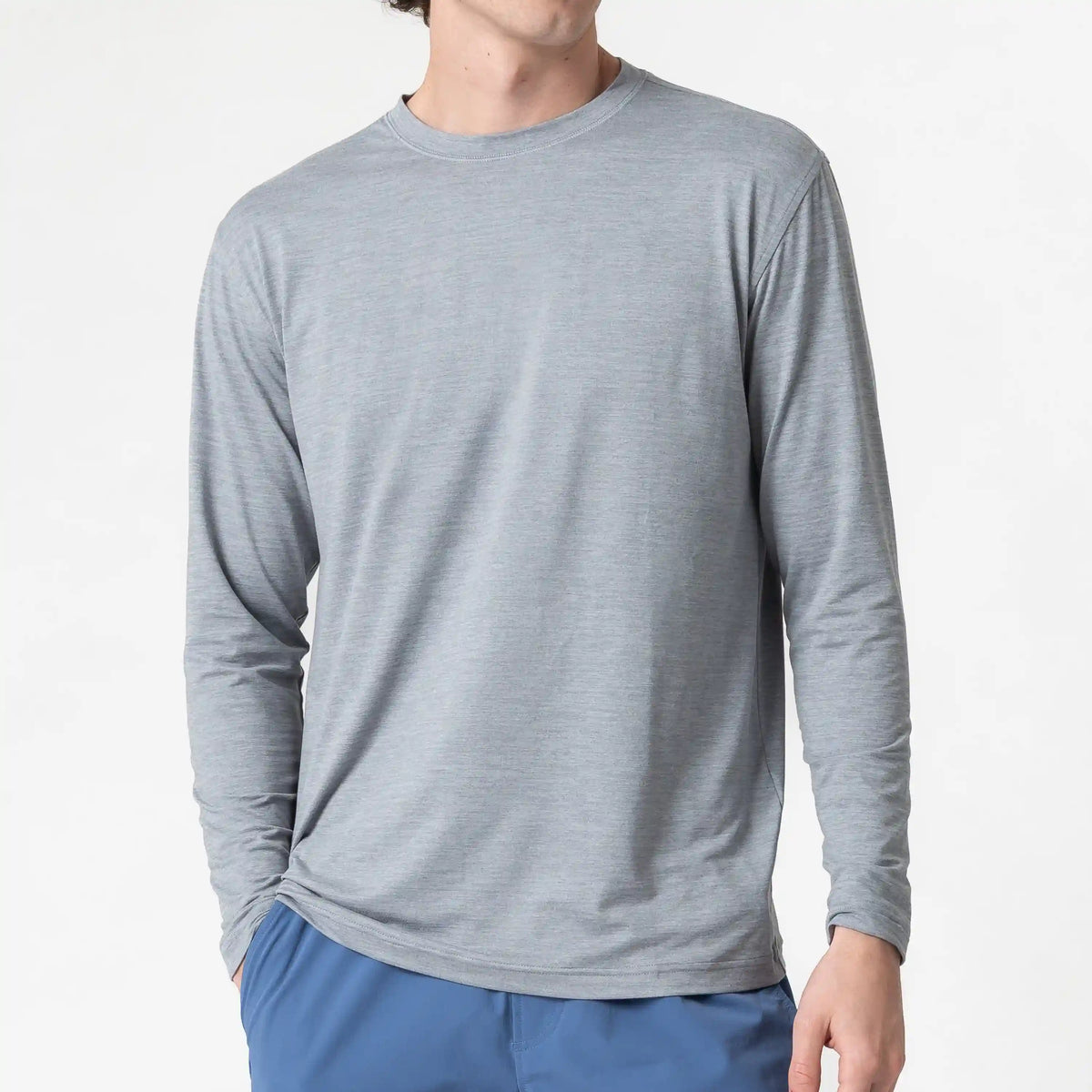 Tailwind Performance Long Sleeve Tee | Heather - Stainless Steel/Thunder Grey