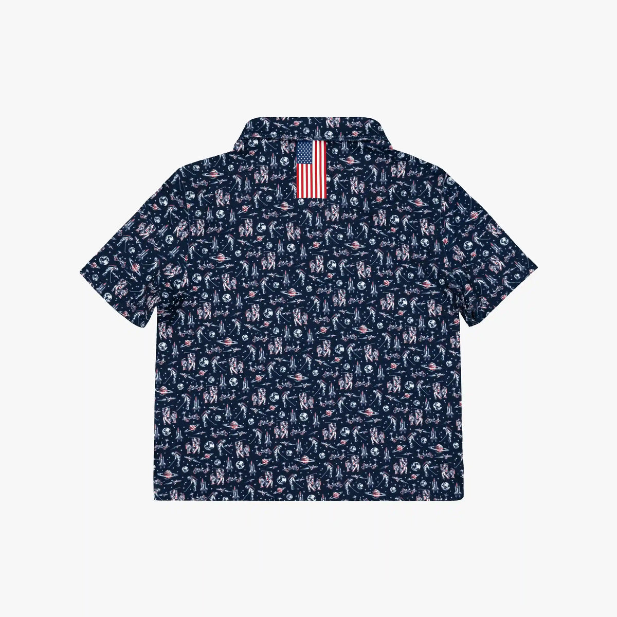 The Lil' Moon Bogey | Performance Polo | The Moon Bogey - Admiral Navy/Classic Red - USA