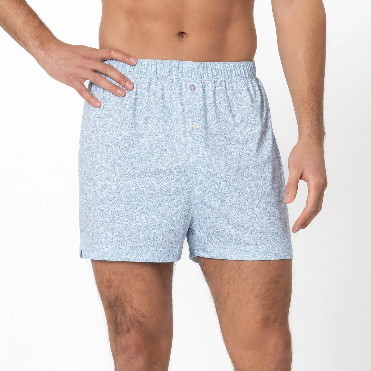 Breeze Performance Boxer | The Blooming Hydrangea - White/Lake Blue