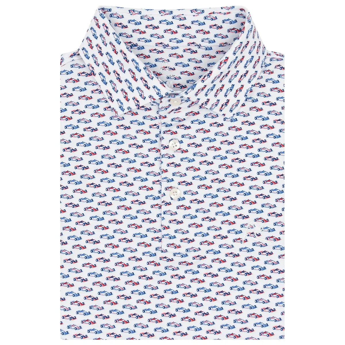 The Real Fast, Real Left | Performance Polo | The Real Fast, Real Left - White/Classic Red - USA