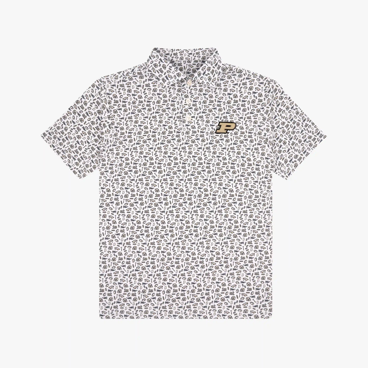 The Youth Purdue Gameday | Collegiate Polo | The Purdue Gameday - White/Black - 1