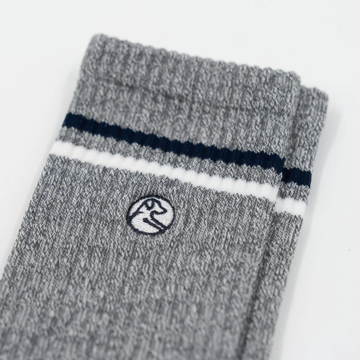 Stratus Performance Crew Socks | Heather - Charcoal Grey/White - White/Fleet Navy