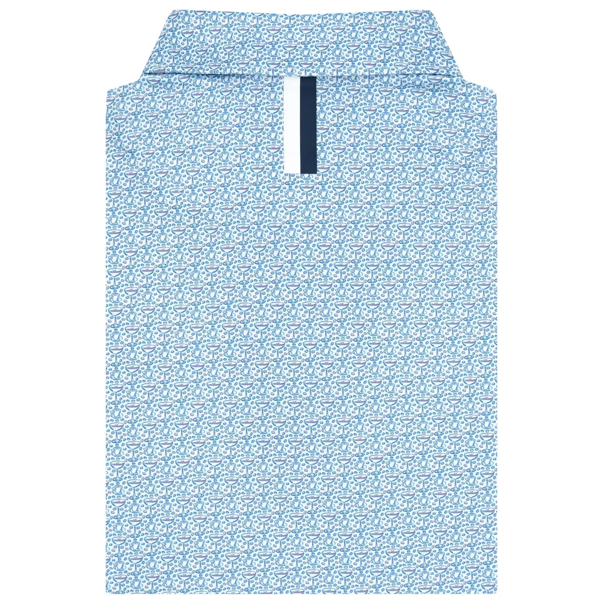 The Midnight Martini | Performance Polo | The Midnight Martini - White/Bunker Blue