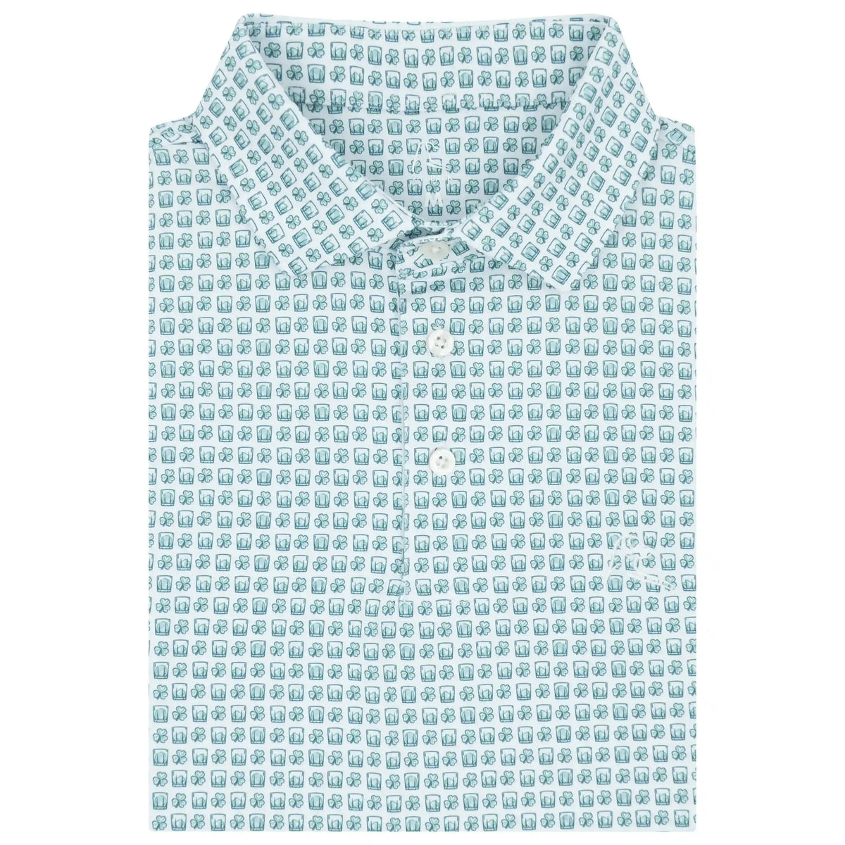 The On The Sham-Rocks | Performance Polo | The On The Sham-Rocks - White/Antigua Green