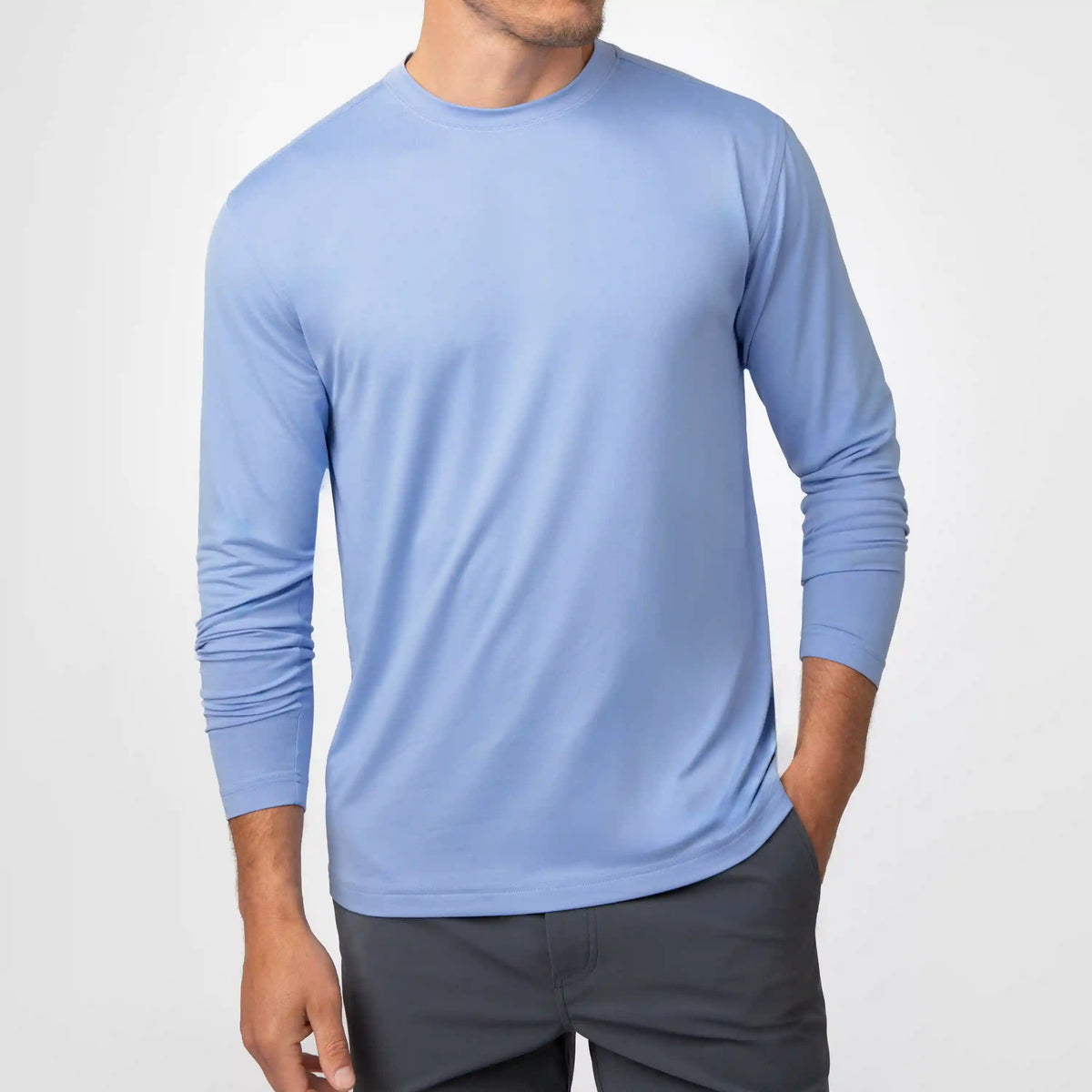 Tailwind Performance Long Sleeve Tee | Solid - Oxford Blue