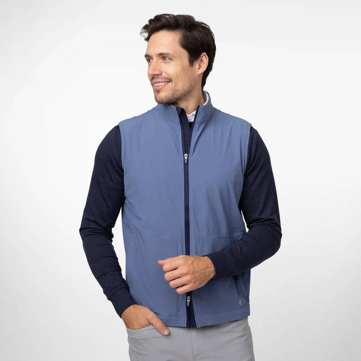 Brookline Lightweight Vest | Solid - Coastal Blue/Fleet Navy