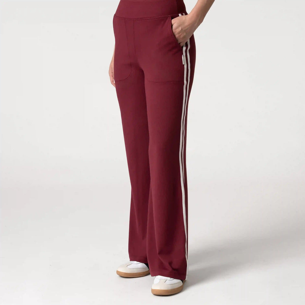 Tempo Wide-Leg Pant | Heather - Merlot/Merlot - Ivory