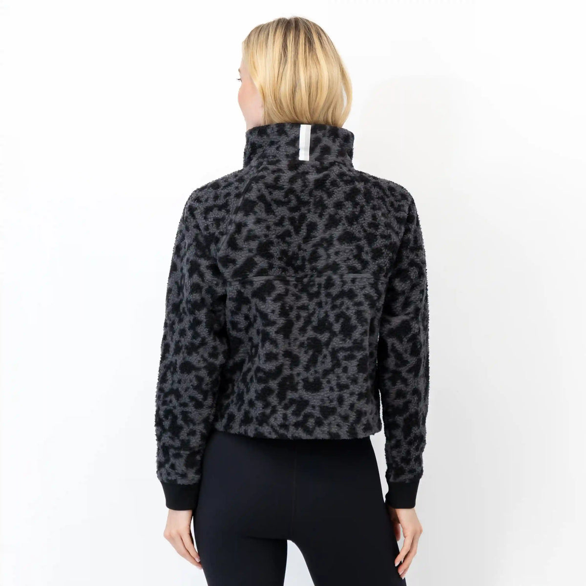 Rivanna Fleece Pullover | The Leopard Camo - Charcoal Grey/Midnight Black