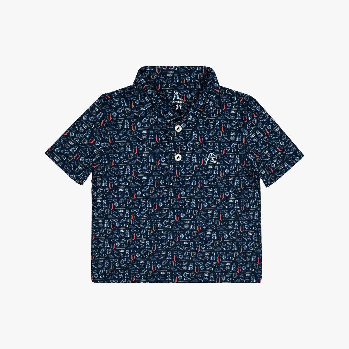 The Lil' Great Bambino | Performance Polo | The Great Bambino - Fleet Navy/Sorbet Red