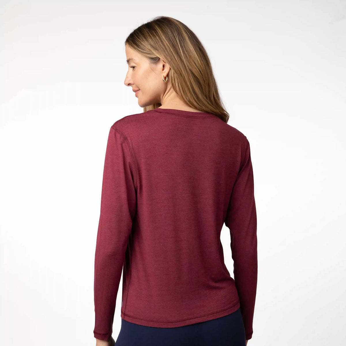 Drift Performance Long Sleeve Tee | Heather - Merlot/Merlot