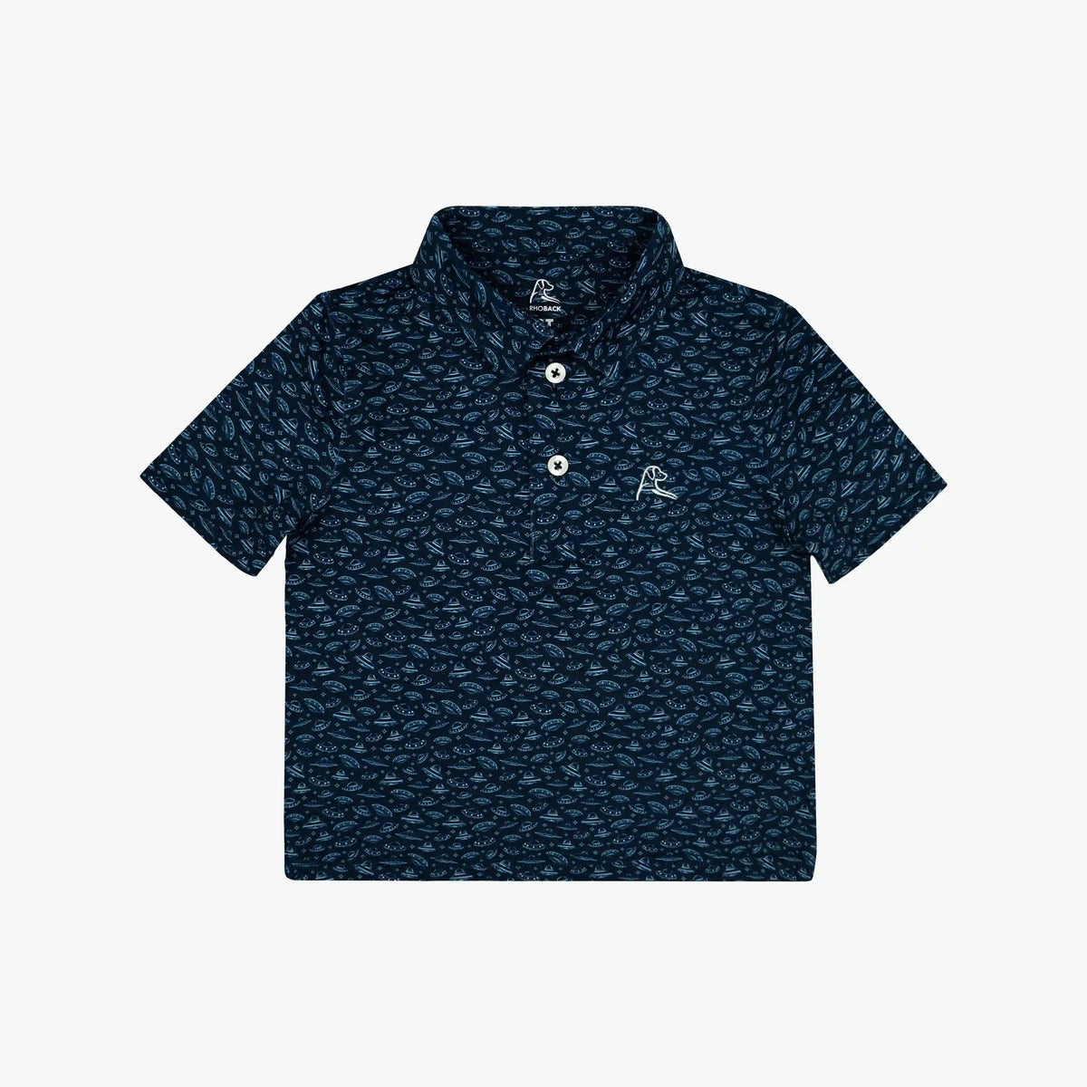 The Lil' UFO | Performance Polo | The UFO - Fleet Navy/Antigua Green