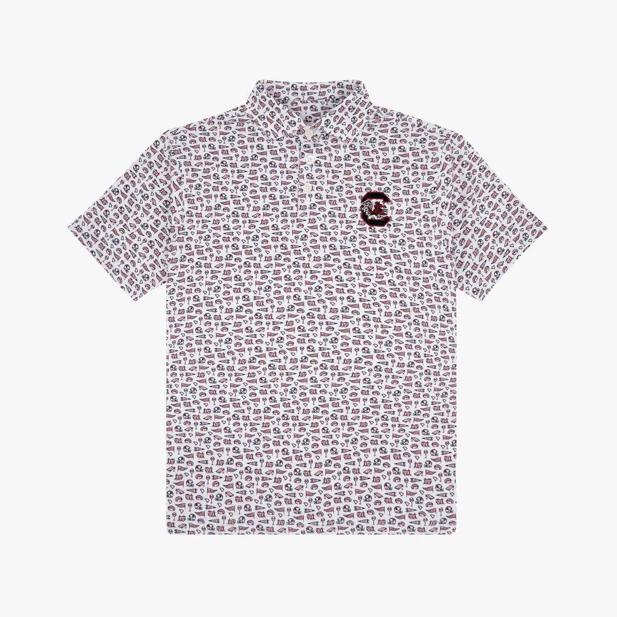 The Youth South Carolina Gameday 2.0 | Collegiate Polo | The South Carolina Gameday 2.0 - White/Dark Red - 1