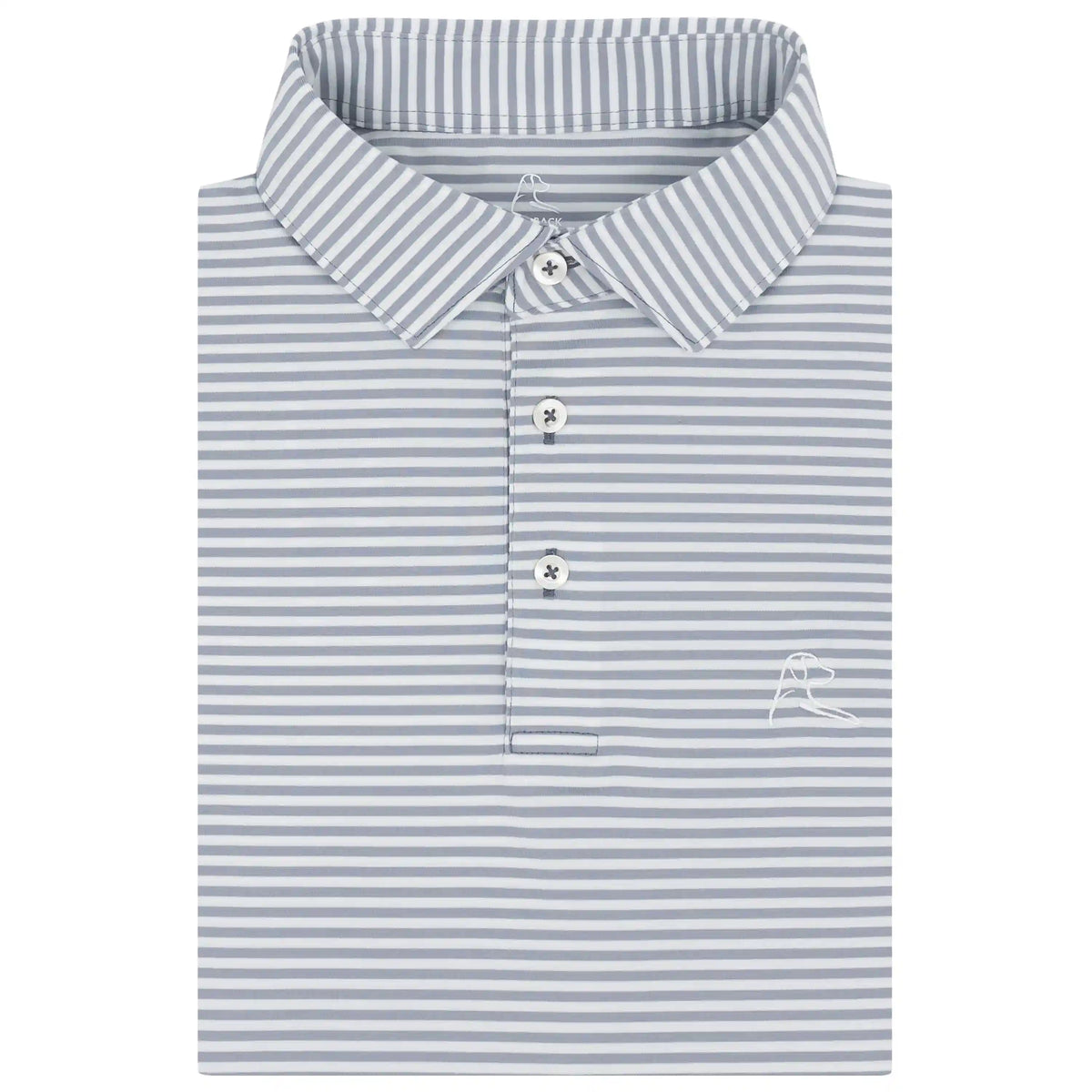 The Birdie Stripe | Performance Polo | The Birdie Stripe - Stainless Steel/White