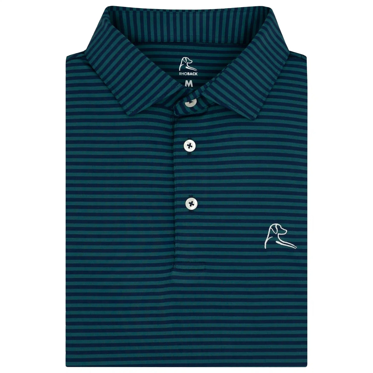 The Birdie Stripe | Performance Polo | The Birdie Stripe - Midnight Green/Fleet Navy
