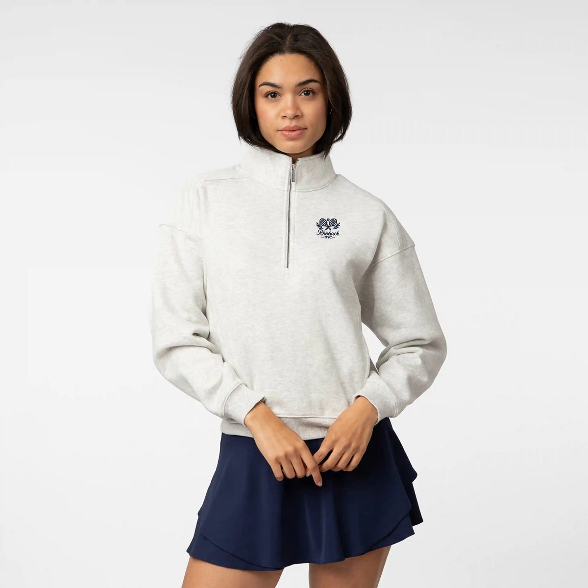 Serenity Half-Zip | Heather - Ivory - RHBK NYC TENNIS 2