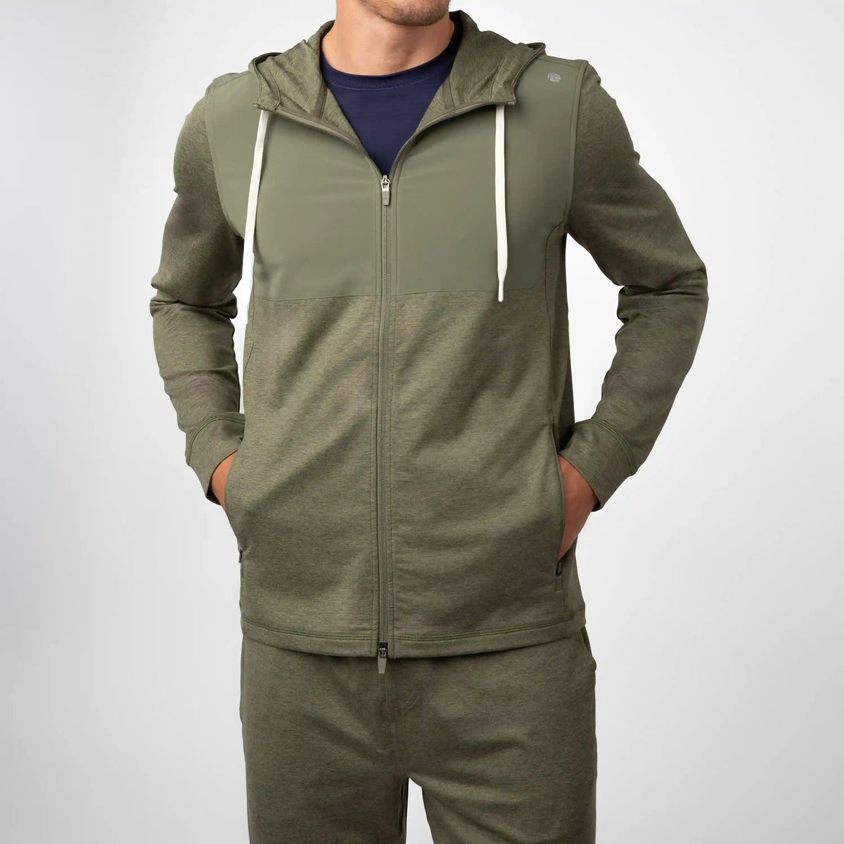 Sprint Full-Zip Hoodie | Heather - Moss Green/Moss Green