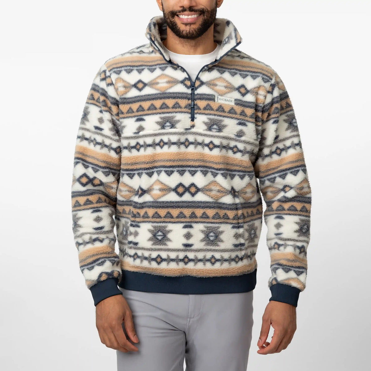 Summit Fleece Pullover | The Whistler - Ivory/Stainless Steel