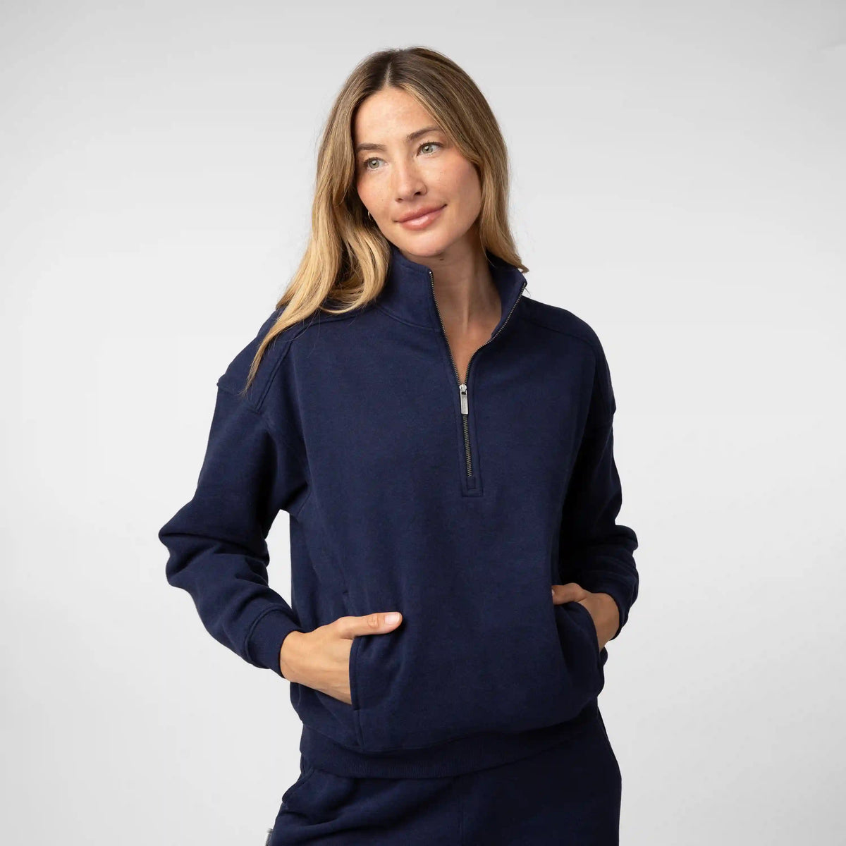 Serenity Half-Zip | Heather - Indigo Blue
